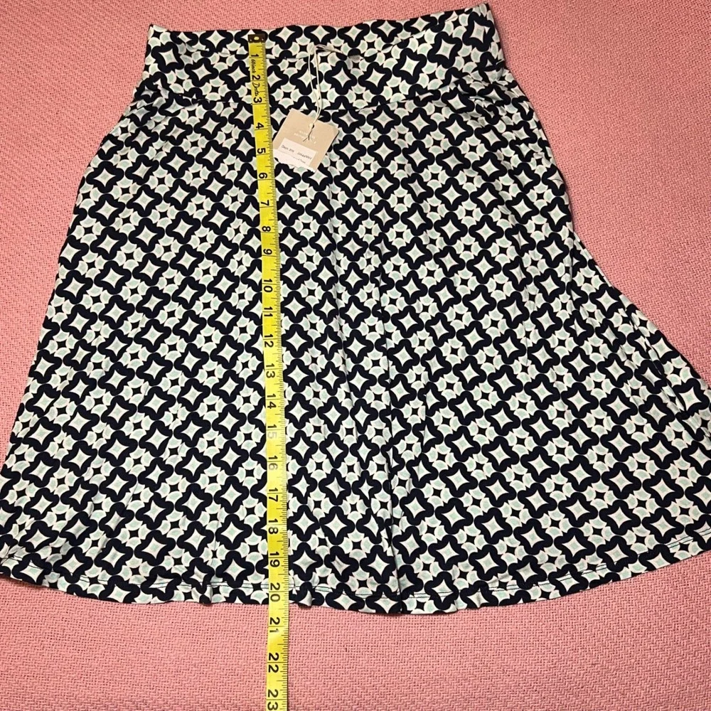 Boden Womens Geometric Tile Print A-Line Skirt Navy Blue Mint Green US‎ 6R
